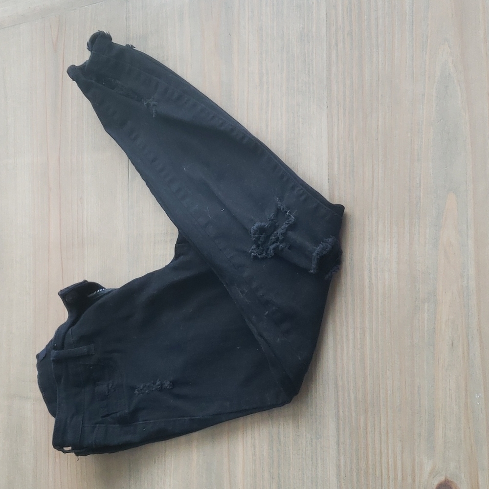 Cello junior distress black skinny jeans